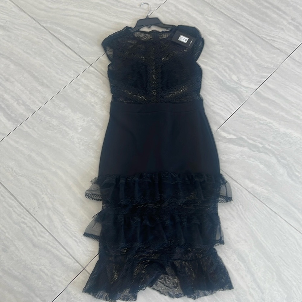 Brand new never worn Black lace midi dress